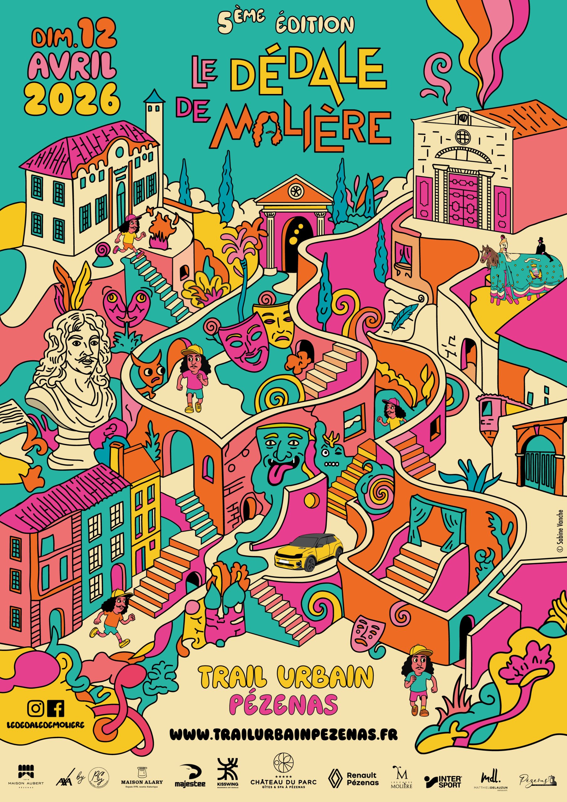 affiche trail urbain pezenas dedale moliere 2026